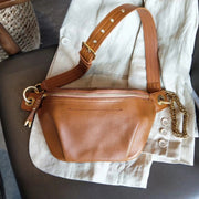 leather shoulder messenger bag, view 7 - MRSLM