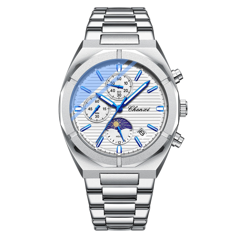 men's moon phase quartz watch, view 5 - MRSLM