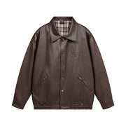 men's pu leather coat zipper - MRSLM
