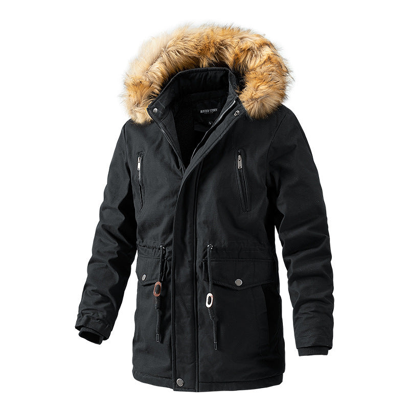 men's detachable hooded washed winter coat, view 8 - MRSLM