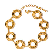 gold doughnut bangle bracelet, view 2 - MRSLM