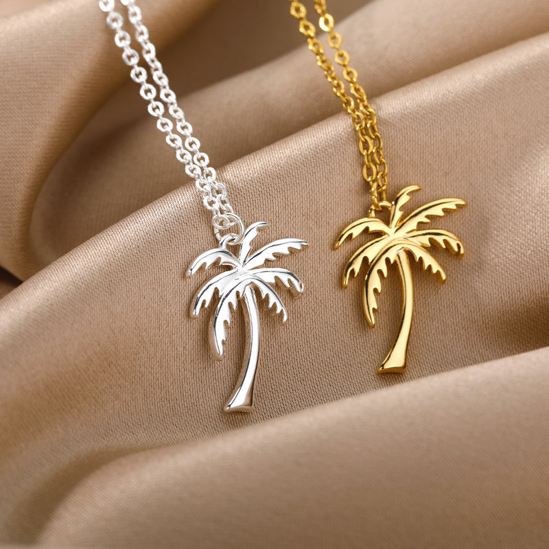 palm tree pendant necklace, view 4 - MRSLM