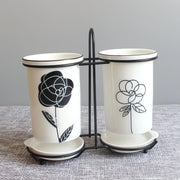 Ceramic chopsticks and utensil storage set, view 8 - MRSLM