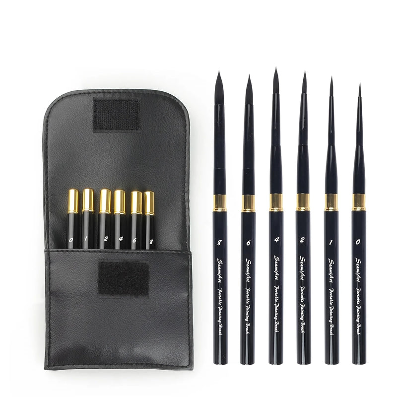 6-piece watercolor brush set, view 6 - MRSLM