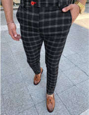 men's business checked casual pants, view 2 - MRSLM