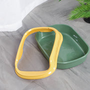 semi-closed plastic cat litter box, view 5 - MRSLM