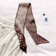 silk-feel narrow scarf, view 6 - MRSLM