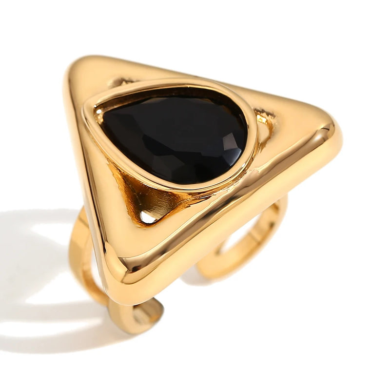 Triangle rhinestone ring, view 2 - MRSLM