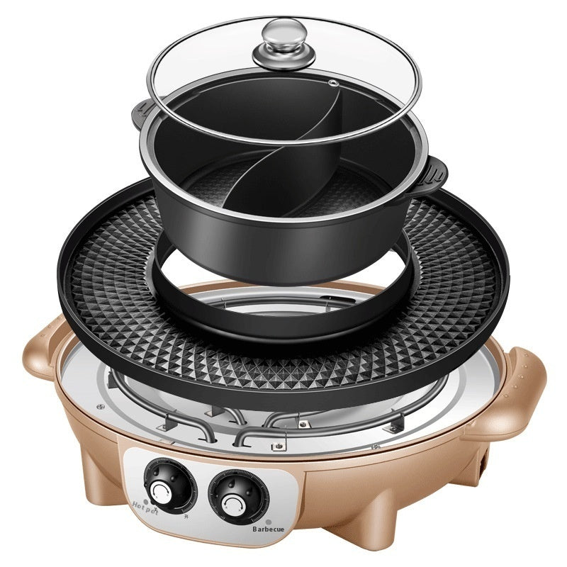 electric barbecue hot pot all-in-one pot, view 2 - MRSLM