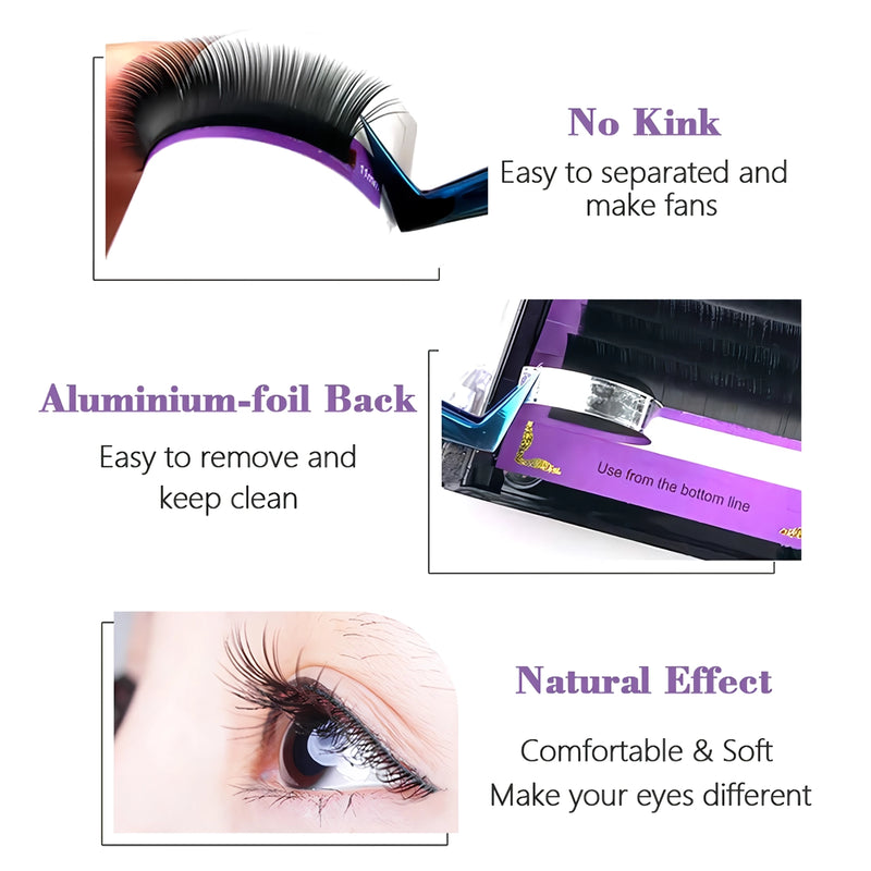 Soft curl faux mink individual eyelash extensions, view 5 - MRSLM