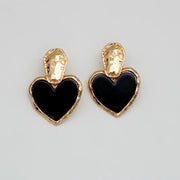 black heart drop earrings, view 2 - MRSLM