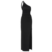 lace-up backless slit maxi dress, view 5 - MRSLM