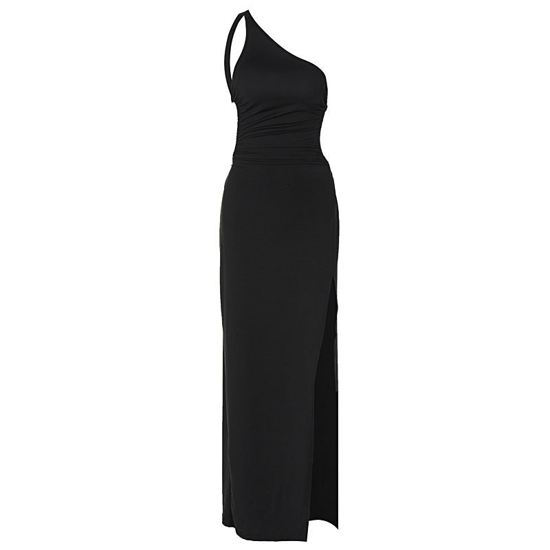 lace-up backless slit maxi dress, view 5 - MRSLM