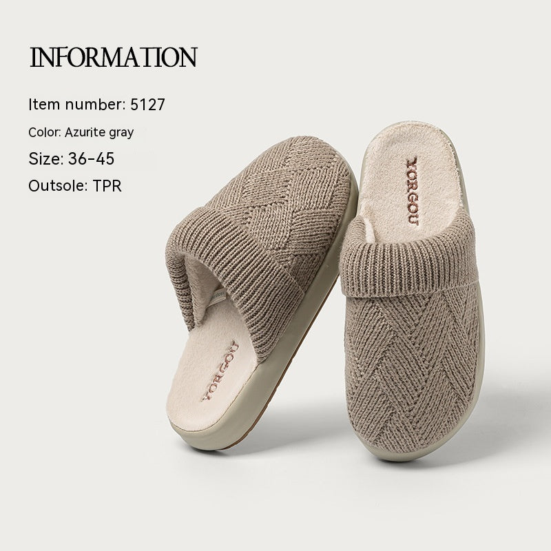 fleece-lined winter indoor slippers, view 3 - MRSLM