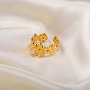 adjustable gold flower ring, view 8 - MRSLM
