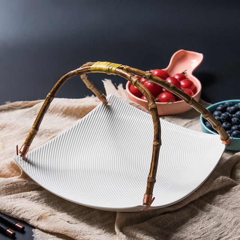 ceramic dried fruit snack plate, view 2 - MRSLM