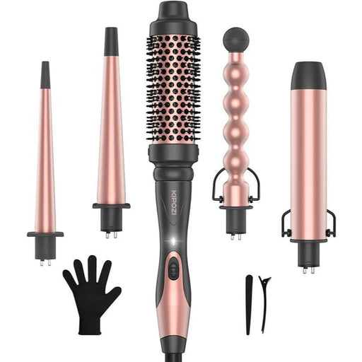 professional 5-in-1 curling iron and hot air brush set - MRSLM