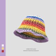 rainbow straw bucket hat, view 10 - MRSLM