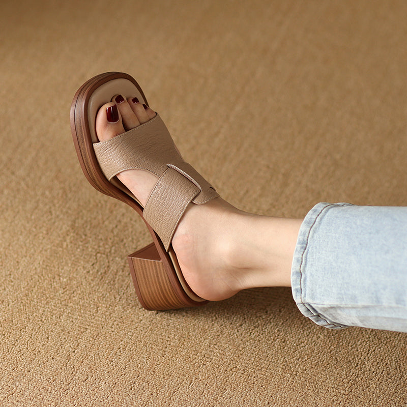 peep toe leather high heel sandals, view 5 - MRSLM