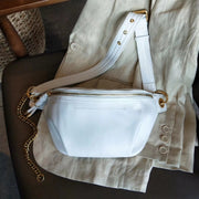 leather shoulder messenger bag, view 8 - MRSLM