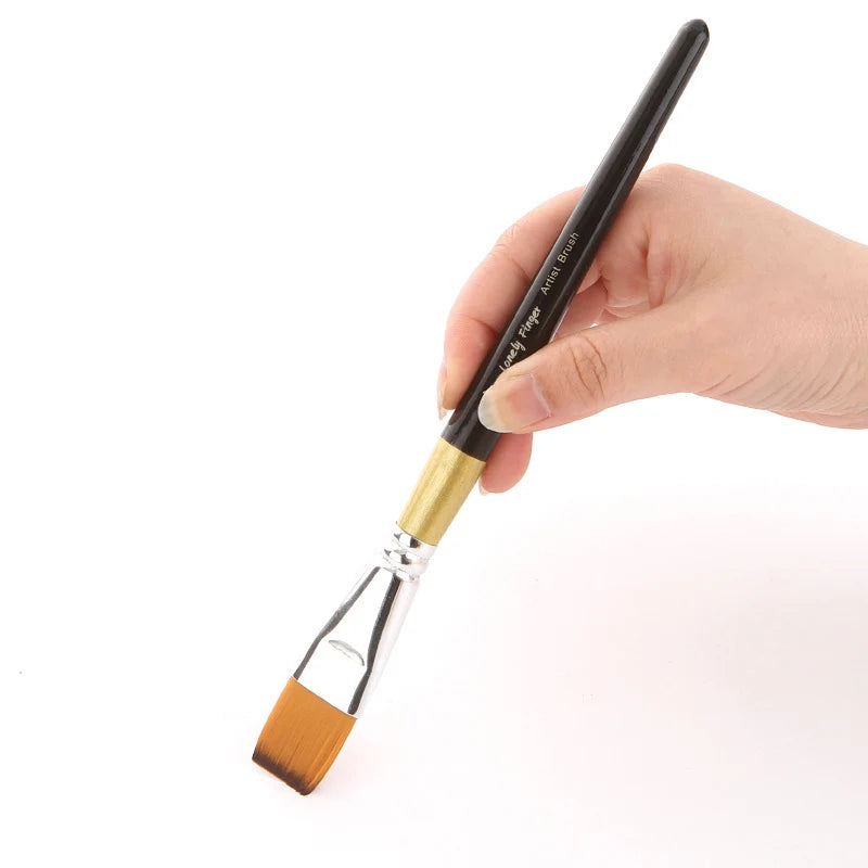 Flat nylon hair artist brush set, view 7 - MRSLM