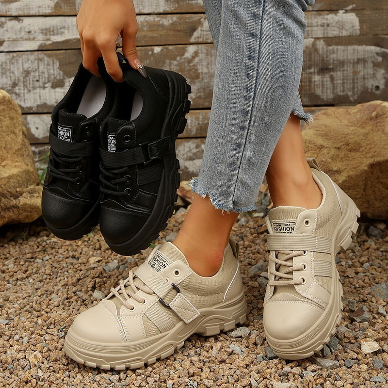 Hook design lace-up sneakers, view 2 - MRSLM