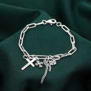 old thai silver cross bracelet - MRSLM