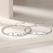 925 silver couple letter bracelets, view 2 - MRSLM