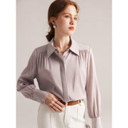 Long sleeve silk blouse for women, view 24 - MRSLM