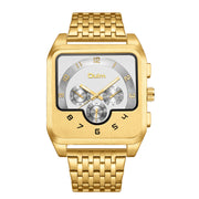 gold men's square quartz watch, view 4 - MRSLM