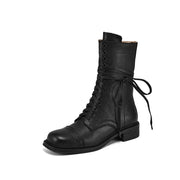 leather lace-up chelsea ankle boots, view 2 - MRSLM