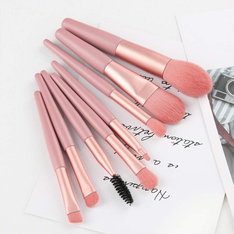 8-piece mini travel makeup brush set, view 6 - MRSLM