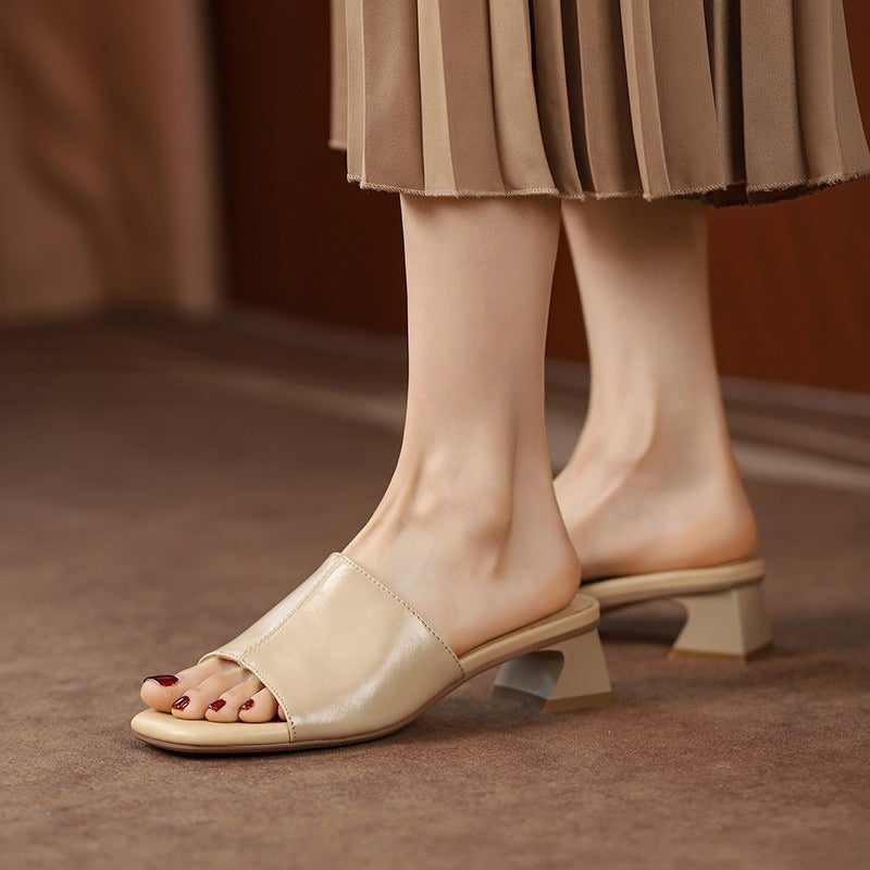 thick heel open toe sandals for women, view 4 - MRSLM