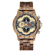 men's natural wood quartz watch, view 2 - MRSLM