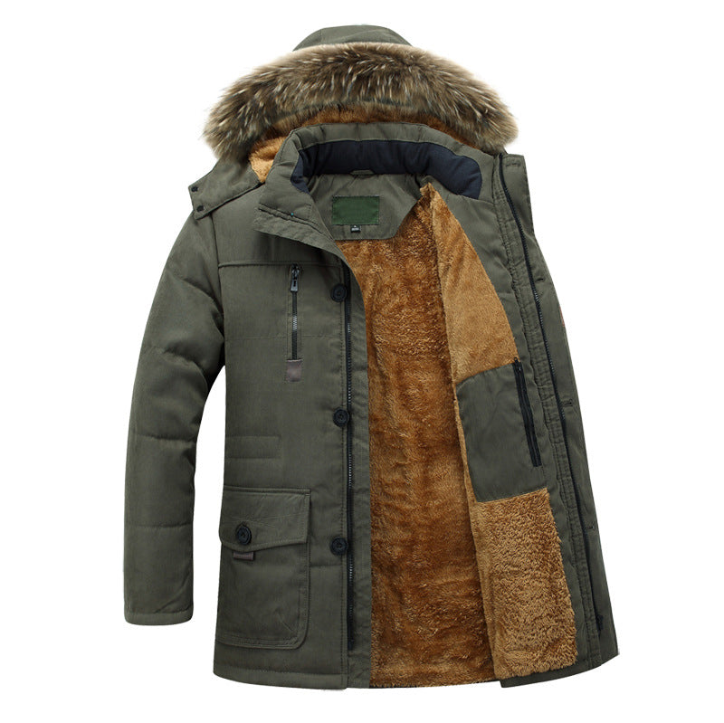 Men's fleece-lined hooded military jacket - MRSLM