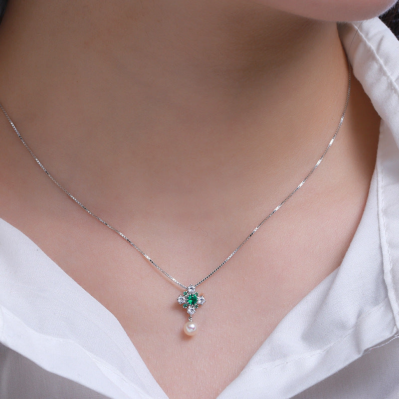 vintage silver pearl necklace - MRSLM