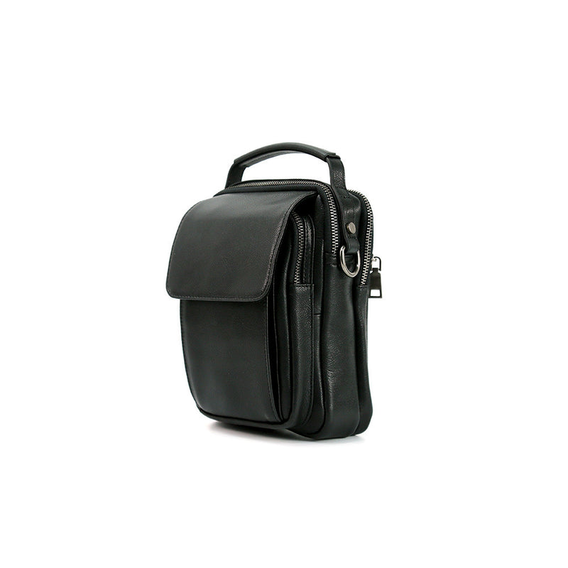 retro cowhide messenger bag, view 4 - MRSLM