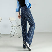 high-waist moon print baggy jeans, view 4 - MRSLM