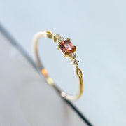 sterling silver garnet wave ring, view 2 - MRSLM