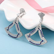 triangle zircon necklace and earring set, view 3 - MRSLM