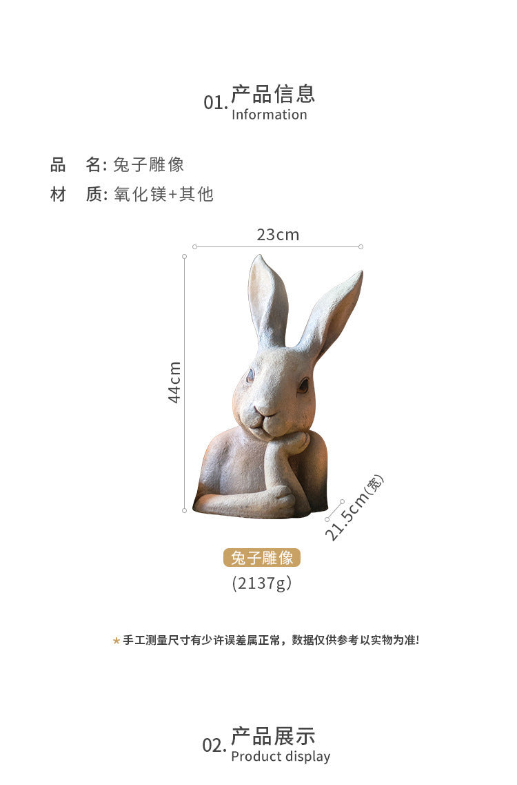 rabbit bust sculpture, view 8 - MRSLM