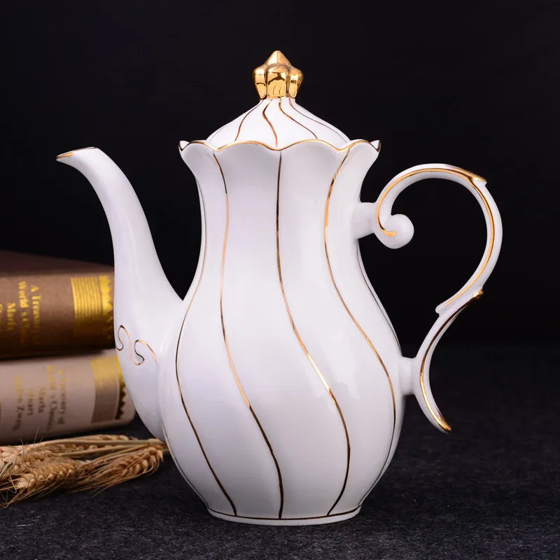 Gold inlay bone china coffee set, view 5 - MRSLM