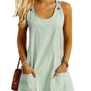 Striped overall jumpsuit skirt, view 2 - MRSLM