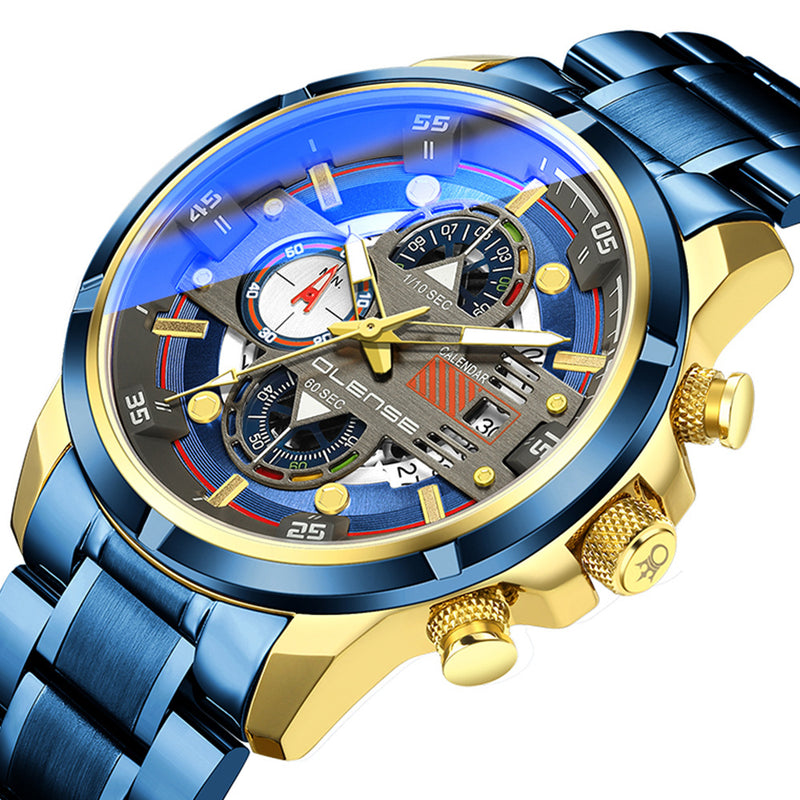 men's multifunction sports watch steel strap, view 6 - MRSLM