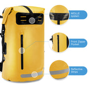 waterproof roll-top dry bag backpack, view 2 - MRSLM