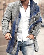 Men's stand collar plaid casual coat, view 16 - MRSLM