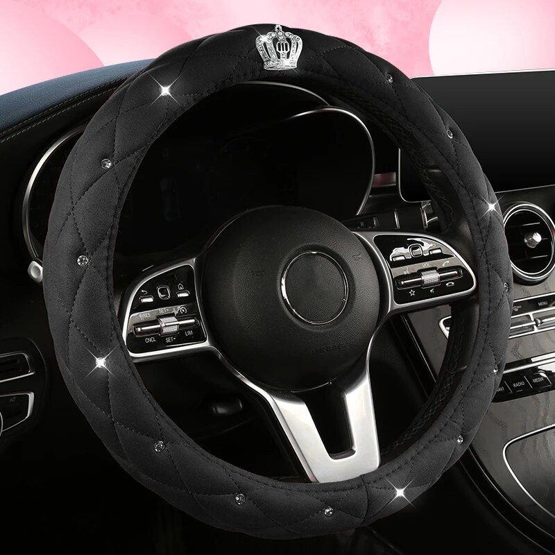 suede steering wheel cover, view 7 - MRSLM