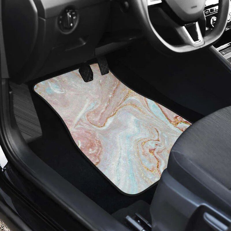 pink gold marble car floor mats, view 4 - MRSLM