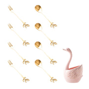 ceramic swan fruit fork set, view 11 - MRSLM