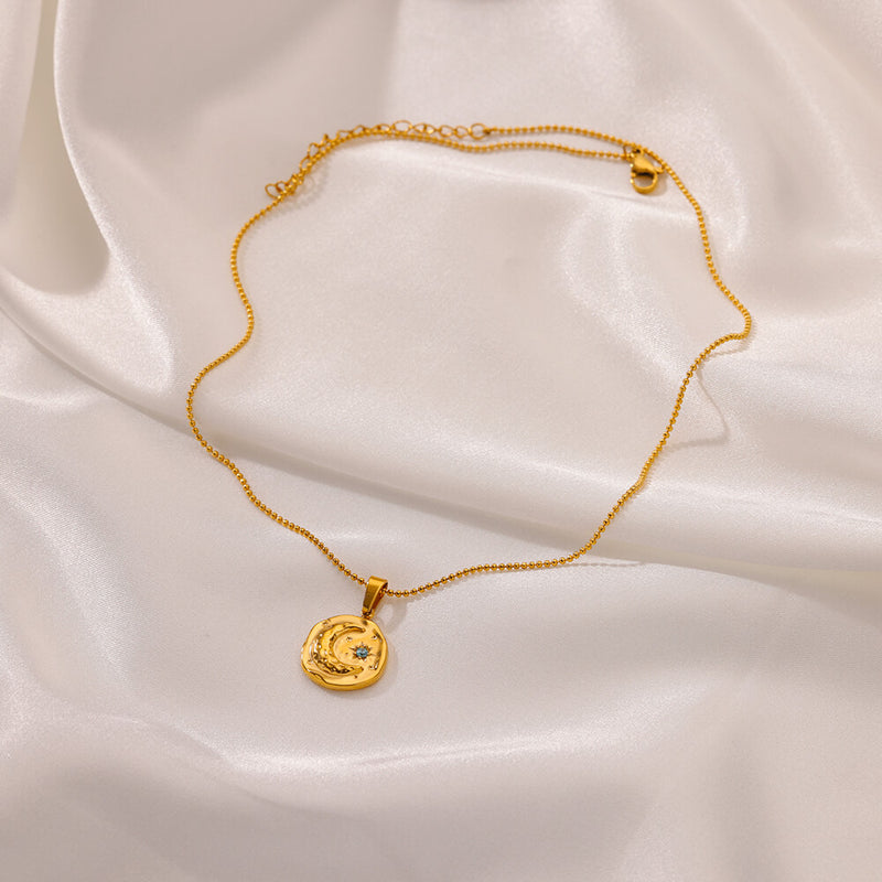 moon star pendant necklace, view 6 - MRSLM